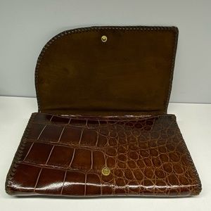 Genuine Alligator Skin Clutch Evening Bag Leather Lining Coin Pouch Vint…